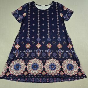 Sherosa Womens Flowy Beach Boho Floral Short Sleeve Casual Sundress with Pockets